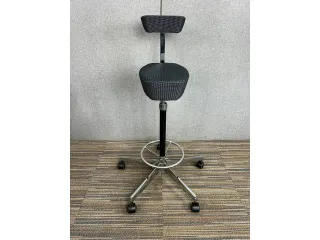 VITRA Nelson Barhocker Anthrazit Stoff mit verchromter Basis mit Rollen Ikone - Bild 3