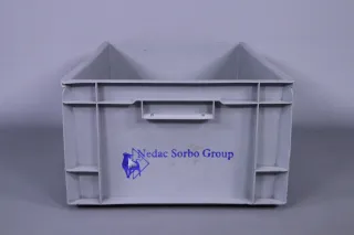 Lagerbox grau mit Griffen 60x40x24cm stapelbar Kistenboden geschlossen gebraucht - Bild 3