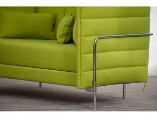 VITRA Alcove Highback Sofa Stoff Grün chrom 2-Sitzer H:138cm B:160cm T:85cm - Bild 8