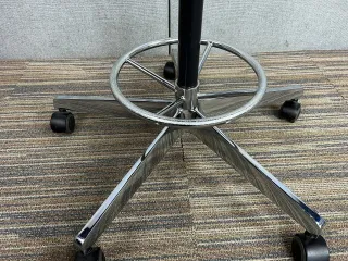 VITRA Nelson Barhocker Anthrazit Stoff mit verchromter Basis mit Rollen Ikone - Bild 8