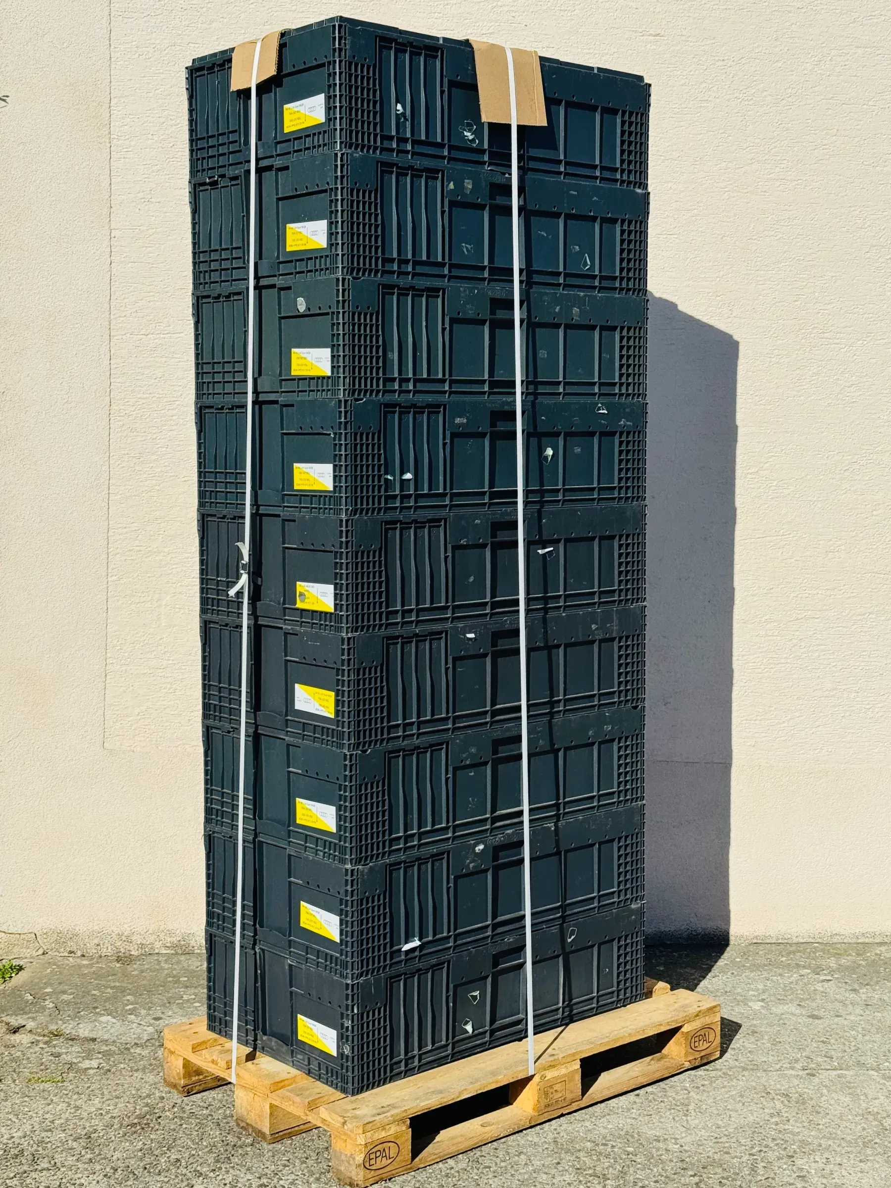 Europalette mit 9 Kunststoffboxen 40-1060-280-0 Medium-Behälter M 100x60x28cm - Bild 1