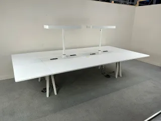 VITRA Joyn Arbeitsinsel Bürotisch weiß Stromanschluss Lampe L:360 B:180 H:74cm - Bild 3