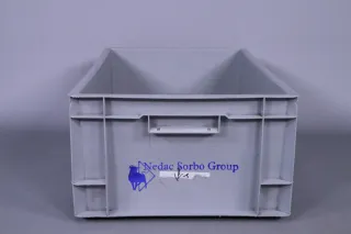 Lagerbox grau mit Griffen 60x40x24cm stapelbar Kistenboden geschlossen gebraucht - Bild 5