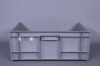 Lagerbox grau mit Griffen 60x40x24cm stapelbar Kistenboden geschlossen gebraucht - Bild 2