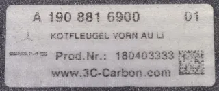 Mercedes-AMG GT4 Kotflügel links silber lackiert Carbon A1908816900 A1908808501 NEU Lagerspuren - Bild 11