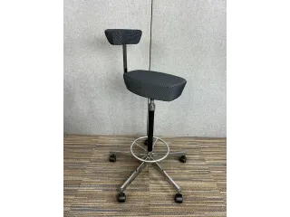VITRA Nelson Barhocker Anthrazit Stoff mit verchromter Basis mit Rollen Ikone - Bild 4