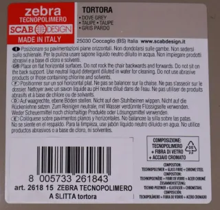 Scab Schlittenststuhl Zebra Tecnopolimero taupe Modell:261815 NEU Lagerspuren - Bild 7