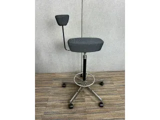 VITRA Nelson Barhocker Anthrazit Stoff mit verchromter Basis mit Rollen Ikone - Bild 5