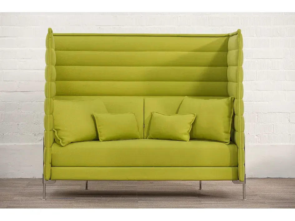 VITRA Alcove Highback Sofa Stoff Grün chrom 2-Sitzer H:138cm B:160cm T:85cm - Bild 1