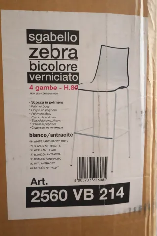 Scab Barhocker Wave Zebra bicolore H:80cm weiss/anthrazit Modell:2560VB214 NEU - Bild 19