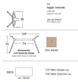 SCAB Tischgestell aus Stahl und Holz Buche Modell 5326 FN NEU - Bild 15