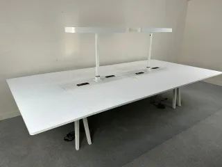 VITRA Joyn Arbeitsinsel Bürotisch weiß Stromanschluss Lampe L:360 B:180 H:74cm - Bild 11