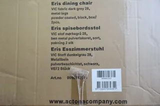 Esszimmerstuhl ERIS 2er Set Stoff grau Gestell schwarz Actona NEU - Bild 11