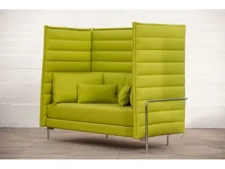 VITRA Alcove Highback Sofa Stoff Grün chrom 2-Sitzer H:138cm B:160cm T:85cm - Bild 2