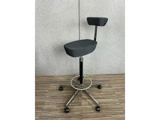VITRA Nelson Barhocker Anthrazit Stoff mit verchromter Basis mit Rollen Ikone - Bild 2