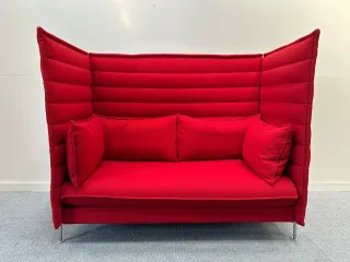 VITRA Alcove Highback Sofa Stoff Rot chrom 2-Sitzer H:138cm B:160cm T:85cm - Bild 1